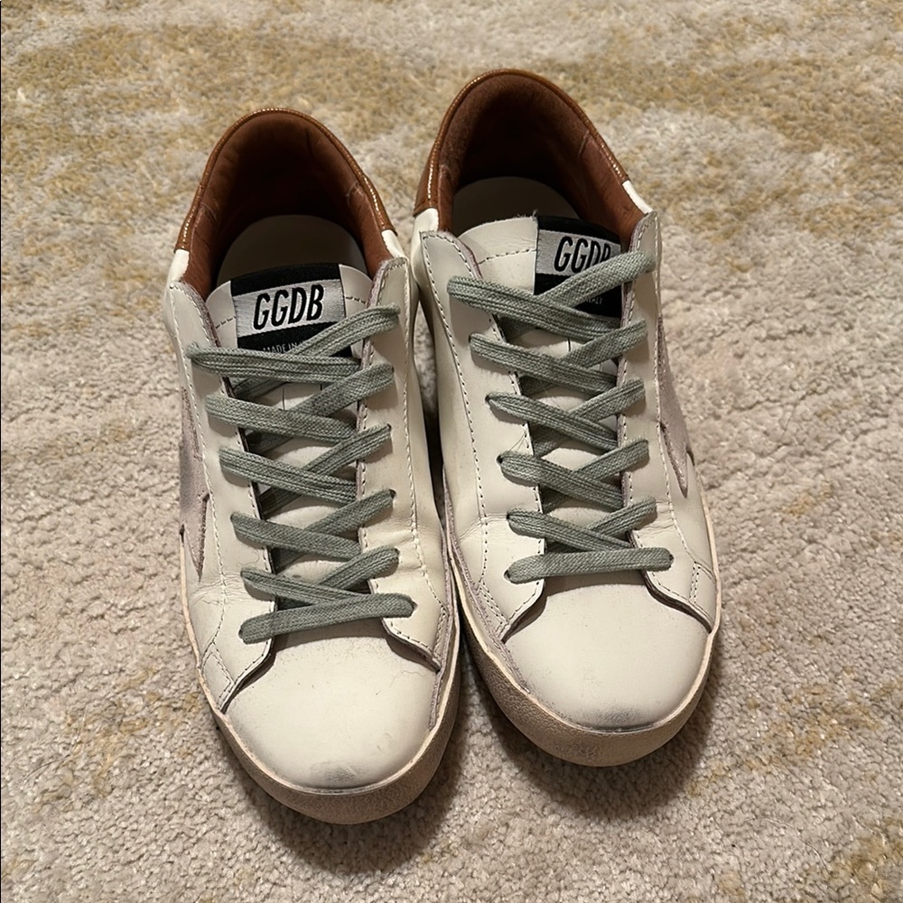 White Sneakers with Gray Laces